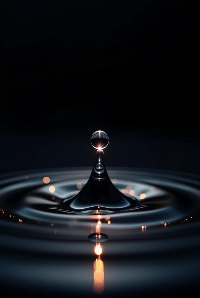 Image with a black background and a drop of water
