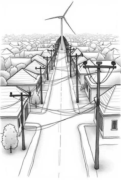 (photorealism:1.2), A design for a plan to implement wind energy in a functioning neighborhood of poles.
I want a plan (ONLY BLACK LINES AND WHITE BACKGROUND) IT SHOULD LOOK LIKE IT WAS DRAWN BY A PERSON
