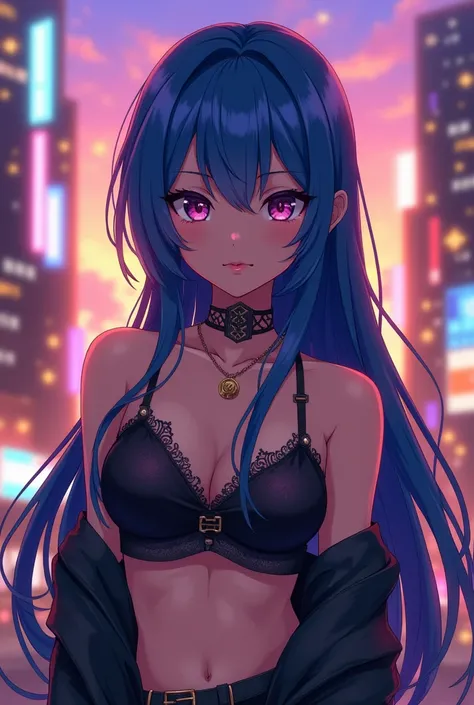 Anime style, busty and attractive