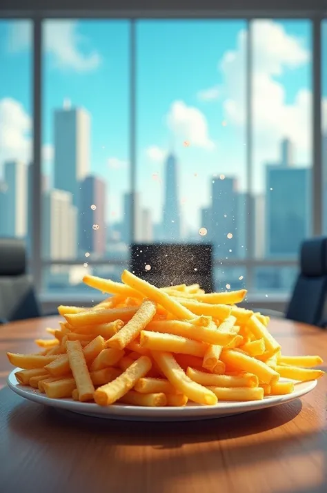 french fries in a meeting