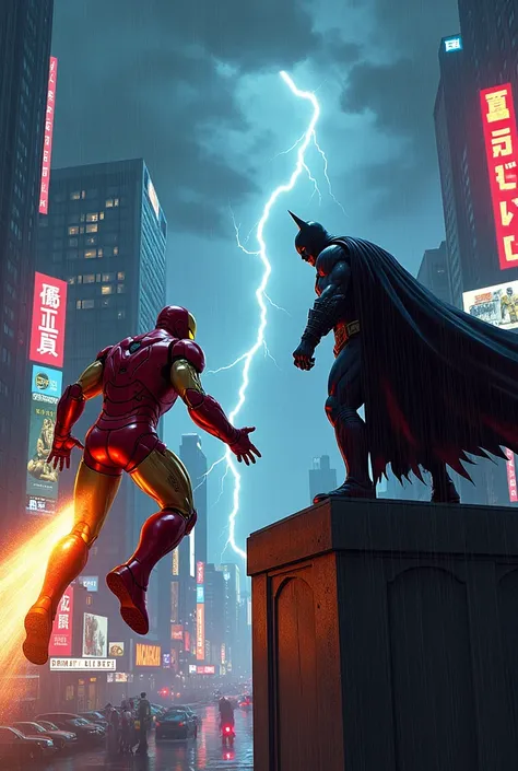 Iron Man versus batman and spawn