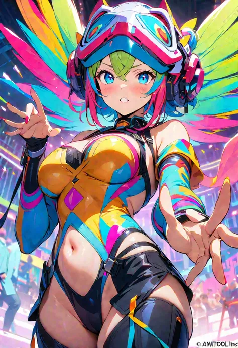 (masterpiece, Highest quality, Official Art:1.2), (colorful), Perfect Anatomy, Looking at the audience,one person&#39;s, alone, White Background, floating colorful water, Ultra-fine illustrations, highly detailed, Dynamic Angle, beautiful detailed, 8k, 壊す ...