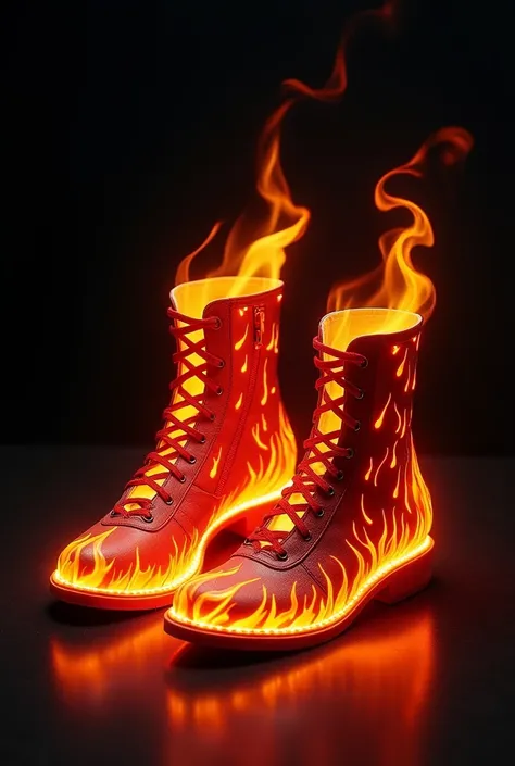 Fire high neck  realastick shoe with 3d effect 