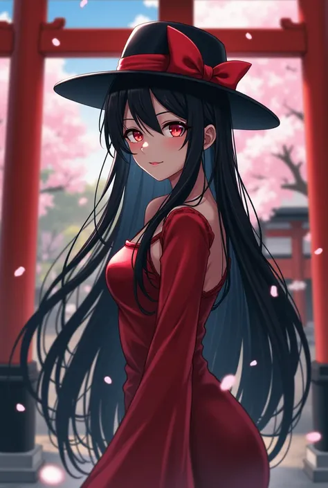 Reimu　Hakurei Shrine Female　female　Black Hair　Marisa is characterized by her red ribbon　魔female　female　bionde　A sexy girl wearing a black hat is dripping with love juice and wants a dick