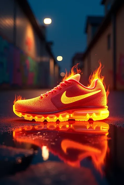 Fire nike   realastick shoe with 3d effect 