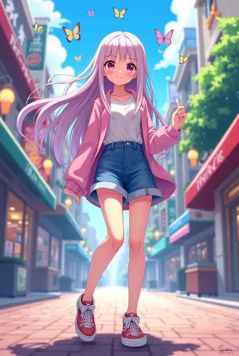 Anime girl with flat shoes 