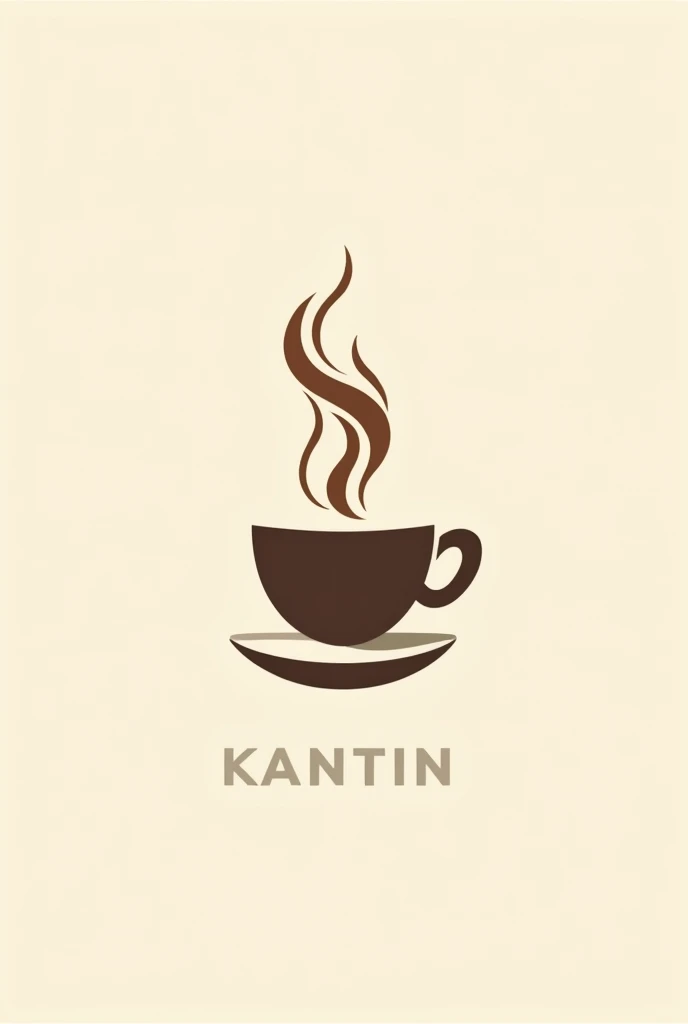 Make me a logo for Kantin 18 with a vector design of text blending with a coffee cup