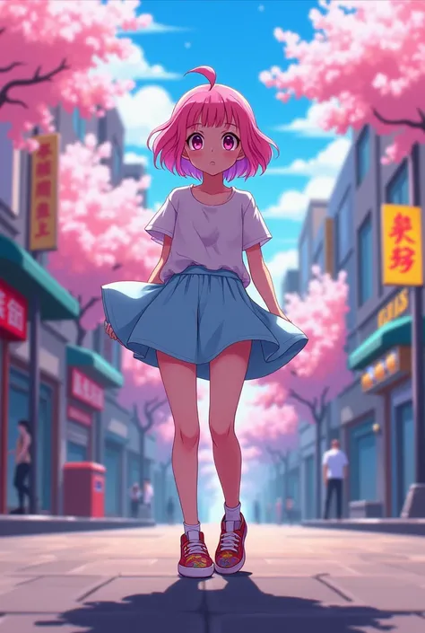 Anime girl with flat shoes