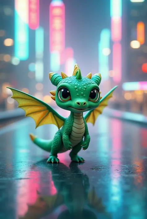 The cute and friendly dragon image comes from the future.