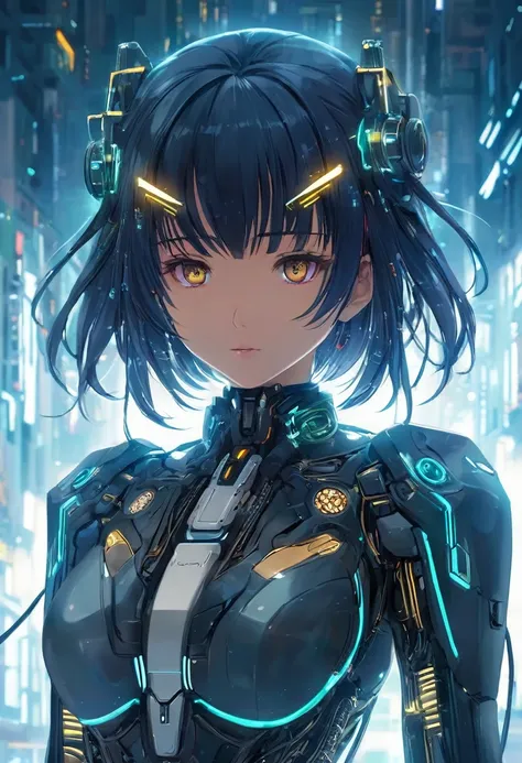 world of artificial intelligence, cyberpunk, in the center of the image, light background