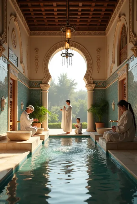  The ablution area in a beautiful mosque 