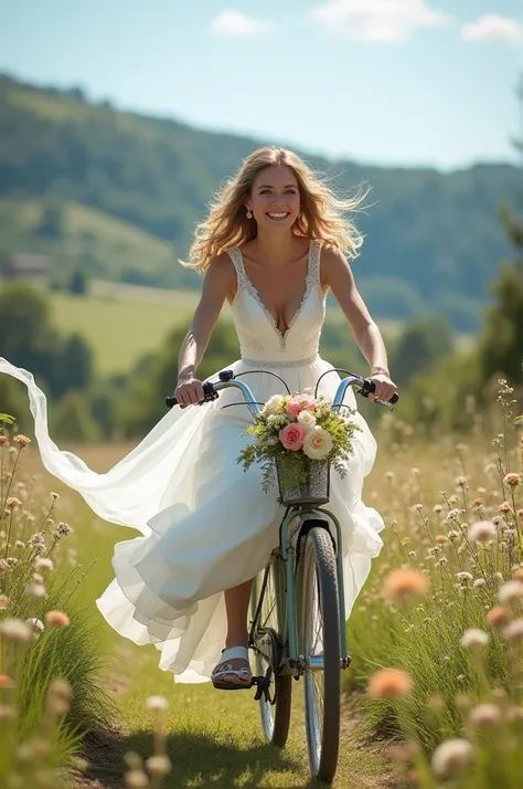 Bride on cycle