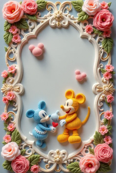 Lace knitting motifs featuring Disney characters