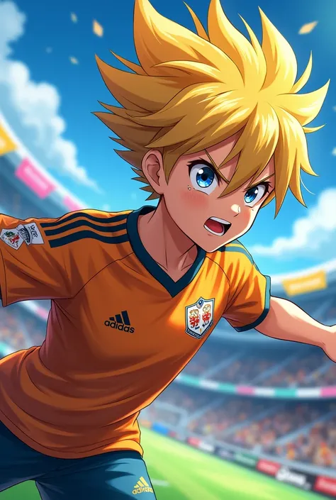 Jikkyou Powerful Soccer character
Yellow hair young male