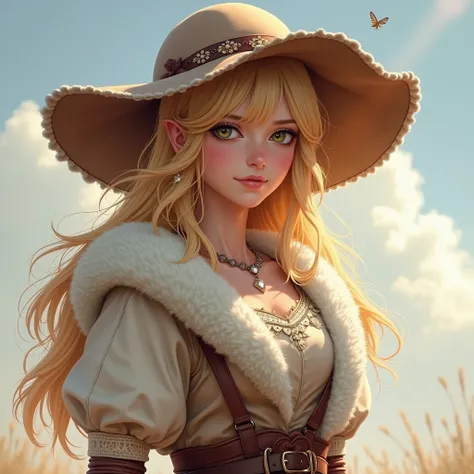 Wearing fluffy clothes、Young blond woman wearing fluffy hat, Fantasy Characters art, Excellent character art, Epic Fantasy Character Art, HD Fantasy Art, Epic and beautiful character art, Realistic fantasy artwork, Fantasy woman, Epic fantasy HD art, Fanta...