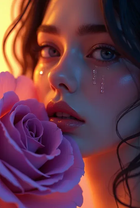 woman with golden lips