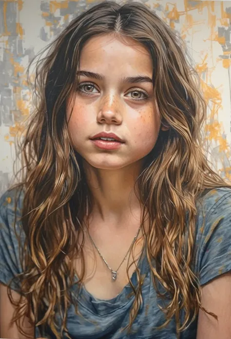 stunning colour graphite sketch of a beautiful ohwx 12years old girl, (by Alyssa Monks:1.1), by Joseph Lorusso, by Lilia Alvarado, beautiful lighting, sharp focus, 8k, high res, (pores:0.1), (sweaty:0.8), Masterpiece, Nikon Z9, Award - winning photograph ,...