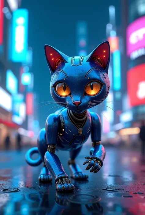 Write a robot of a blue cat