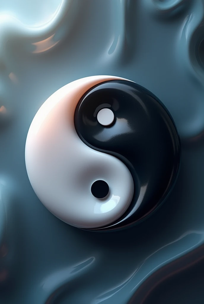 Create a super realistic 3D yin yang logo