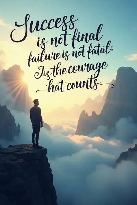 Ai generate life lesson photo written quote"Success is not final, failure is not fatal: It is the courage to continue that counts." — in elegant font