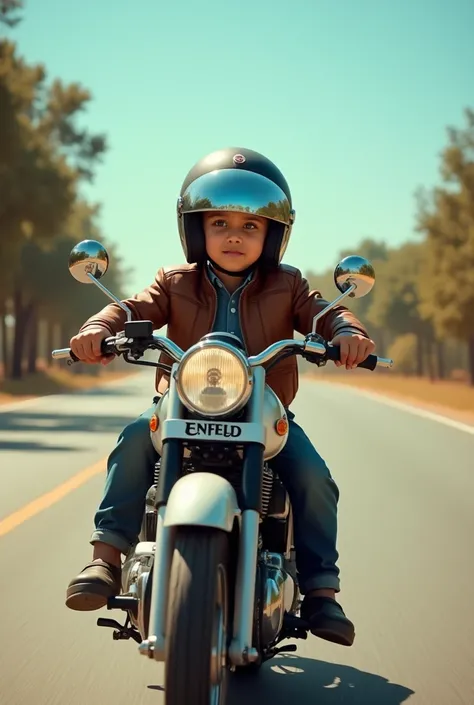 A boy in royal enfield classic 350