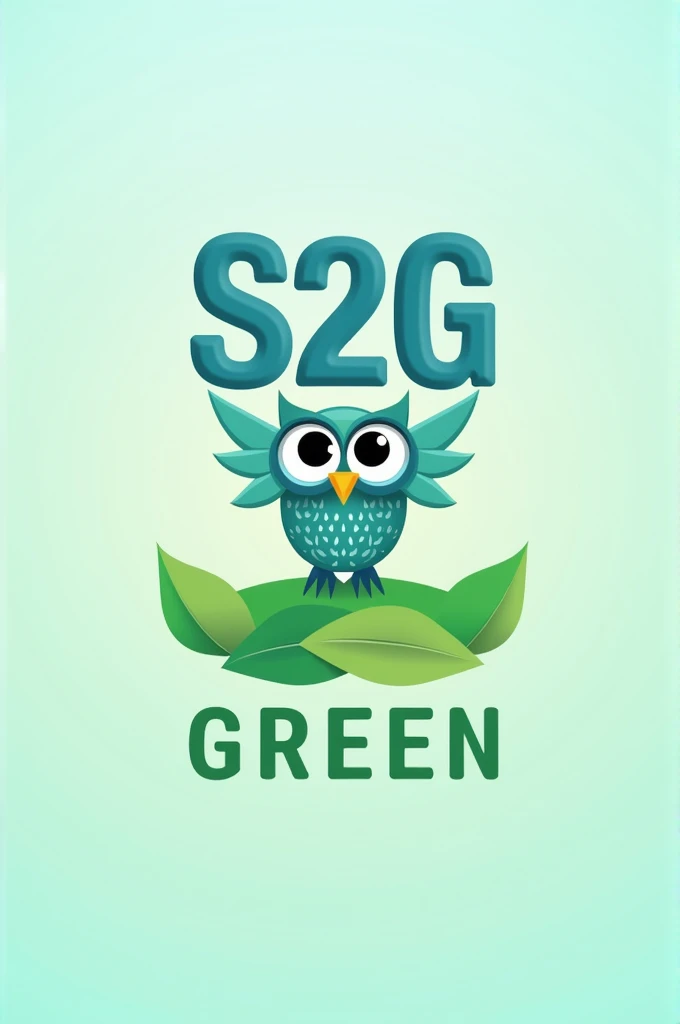 I want to create a logo with an OWL, S2G written on the top and GREEN written on the bottom.
