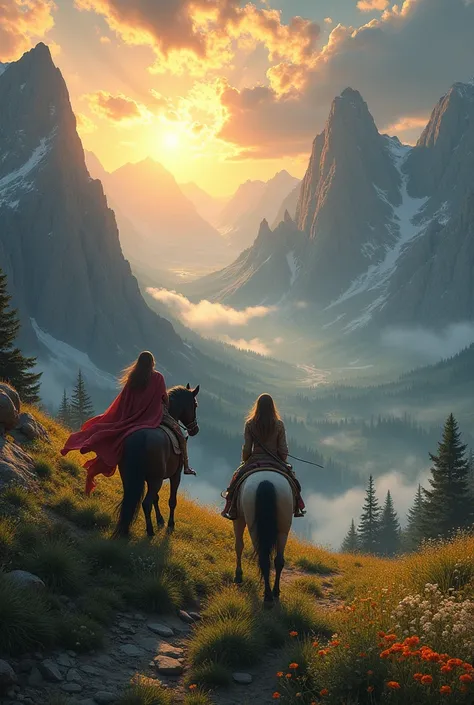 A princess and a prince are riding through the mountains on horseback and they encounter a demon named Jafar Jaim