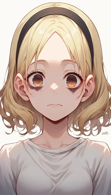 1girl 10 anos criança langerie shadowed face, 独奏, hair band, hair blonde, bangss, medium hair, shadowed face,child&#39;s body, s...