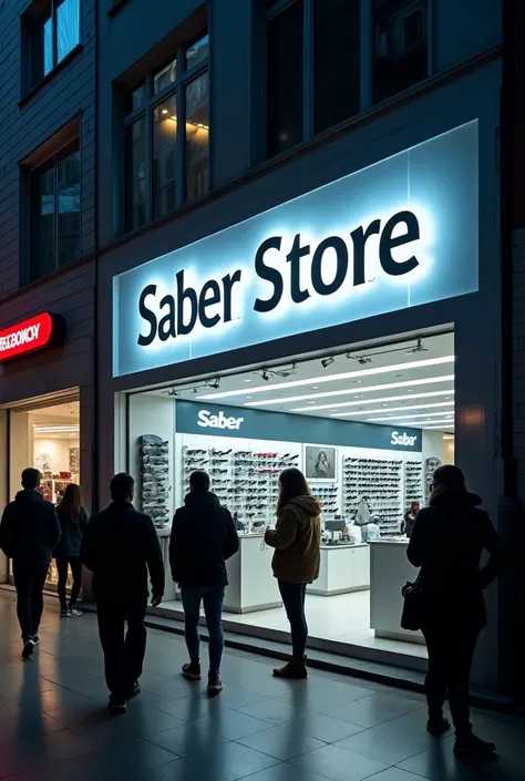 a security camera shop and transparent logo with the text ( Saber Store)