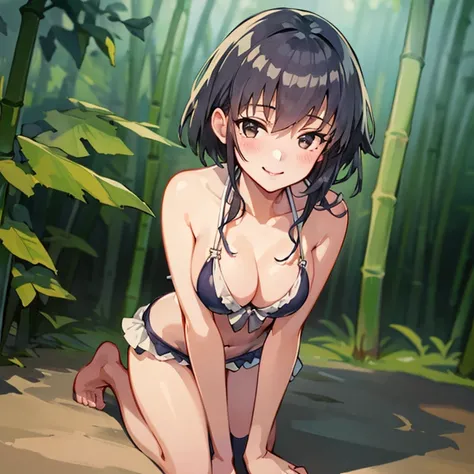 (I13KC:1.4),
,(masterpiece:1.4),(best quality:1.4), (premium:1.4), (great illustration:1.4), (ultra-detailed:1.4),(art CG, 8K),1girl solo, KonishiCSA,full body,
,Bamboo Forest,blush,smile,
(bikini:1.4)