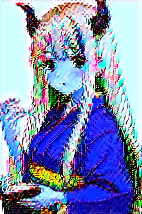 8k, Highest quality, Manga style, View your viewers, Intricate details,One person, Nakiri Ayame, ２Demon horns in the book, Multicolored Hair, Long Hair, Red eyes, Gray Hair, kimono,