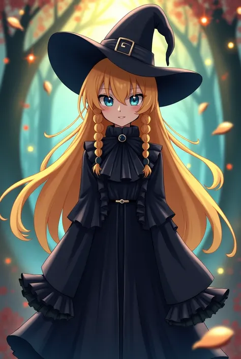 Marisa Kirisame&#39;s appearance: She wears black clothing that is both a magician&#39;s and hides dirt.。 Blonde hair with frills、large black hat、Characteristics include drawers etc.。  
