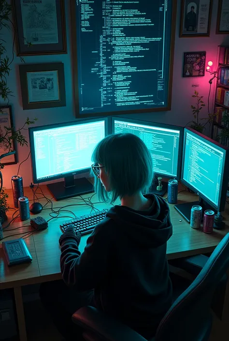 Hacker office background 