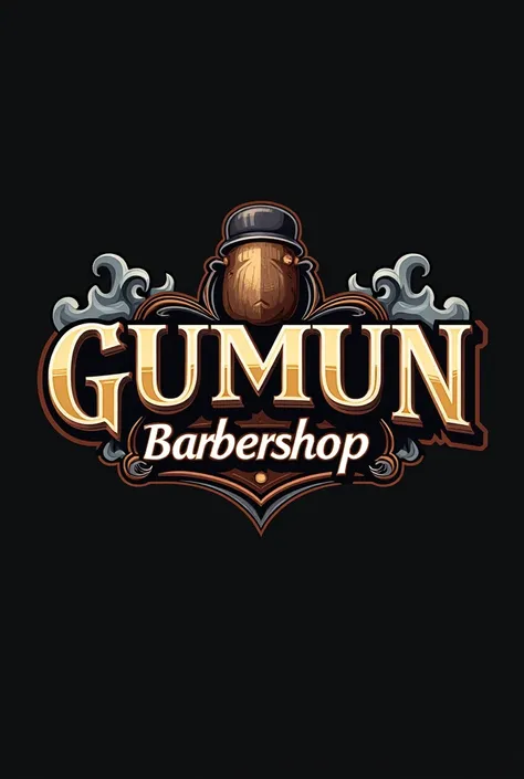 Make me a logo for my shop barbershop with vape nam Gumunbarbershop