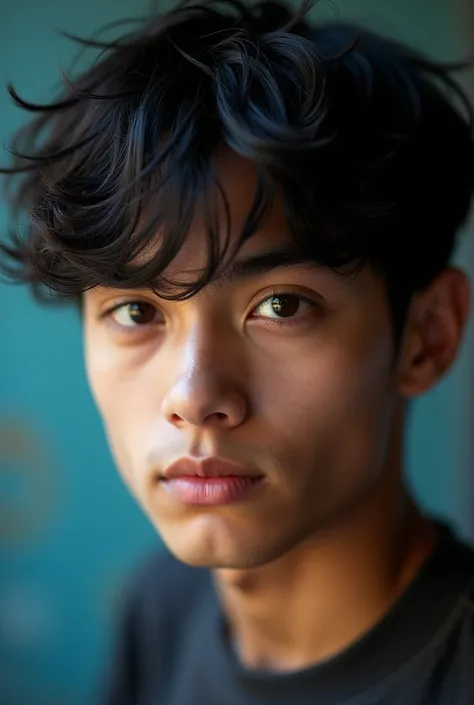 Close-up of a guy, height 170,black hair, Brown eyes, 