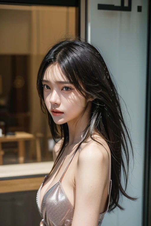 (A 20-year-old Japanese slender beautiful girl), (Small breasts:1.5,)solo, (masterpiece, High resolution, High detail, Highest quality, Very detailed, Ultra high definition, Textured skin,Reality), ((Ray Tracing,Portrait Photography)), Cinematic light effe...