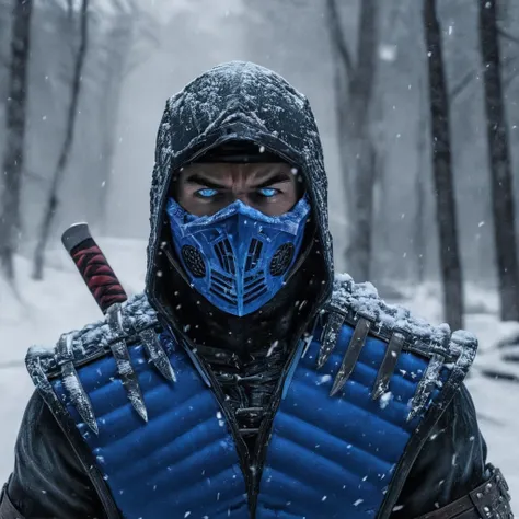 horror-themed,  sub-zero
mortal kombat style, fictional universe consisting of numerous realms, sub-zero,kuai liang,tundra,blue ...