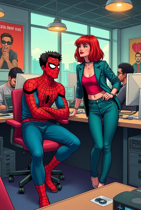 Peter Parker and Mary Janet at the Spotify offices Comic Type 