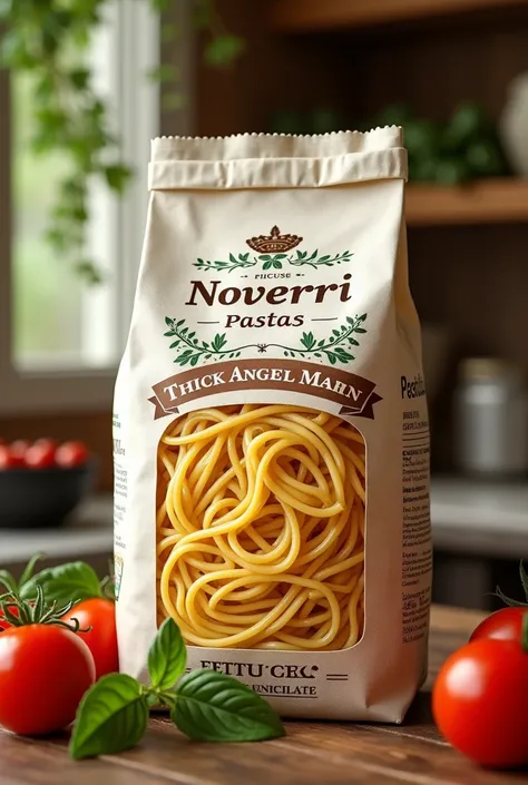 Make a thick angel hair fettuccine pasta with the same packaging and brand name which is Noverri Pastas