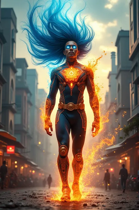 Create a Indian super hero with the power of elements 