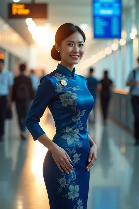 Sketch of the chief flight attendant of Vietnam Airlines Vietnam