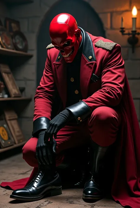 Dans le film Avengers, Red Skull polissait ses chaussures dans une scène réelle.