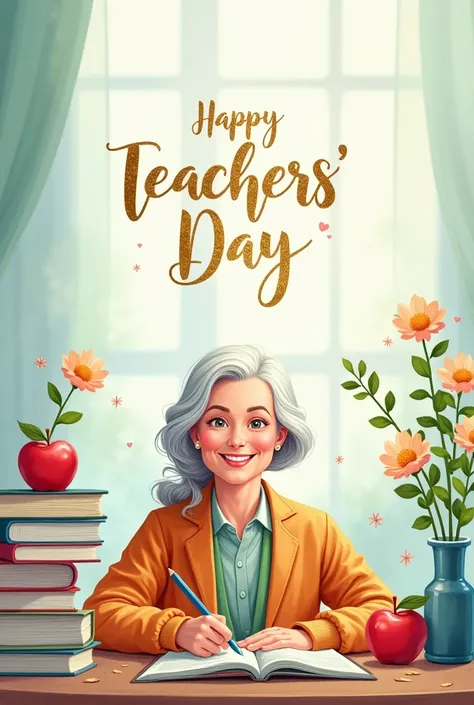 Create a  aesthetic invitation card for teachers day 