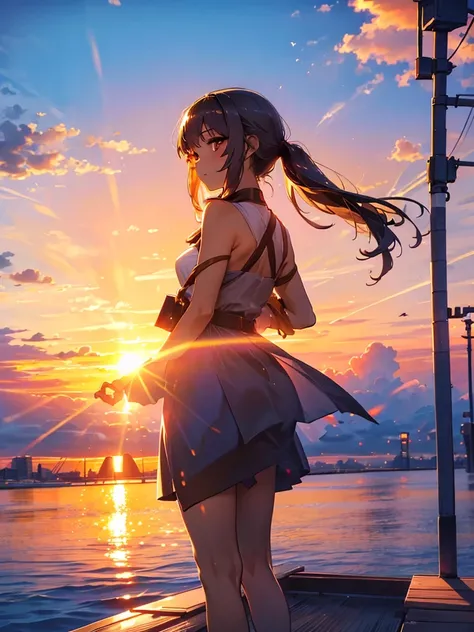 Skyline, sunset, Silhouette against a cloud background, meditation. Watching the beautiful sunset, sunset時に, sunset時, sunsetとともに, In the sunset, Nice views, Sunset view, With the sunset, sunset時に, During Golden Hour, 