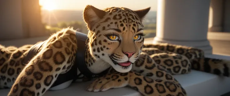 A sexy and stunning leopard girl that is furry like a wonder feline,beautiful detail eyes,(furry leopard girl:1.5) beautiful detailed lips, she has a Extremely detailed eyes and face, long eyelashes, she has a seductive fitness body, seductive position, sh...