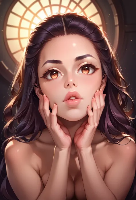 a girl having anal sex, high quality, hyperrealistic, detailed, 1girl, beautiful detailed eyes, beautiful detailed lips, extremely detailed face and skin, long eyelashes, intimate pose, erotic, sensual, dramatic lighting, cinematic, chiaroscuro, dark color...