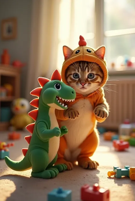  a cat dressed as a dinosaur