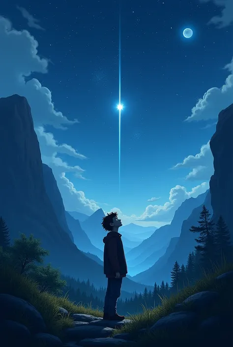 Thomas, in a foreign and unfamiliar land, looking up at the night sky, spotting the same solitary star that Monsieur Léonard showed him. He stands in contemplation, reflecting on the old man’s story and his own journey