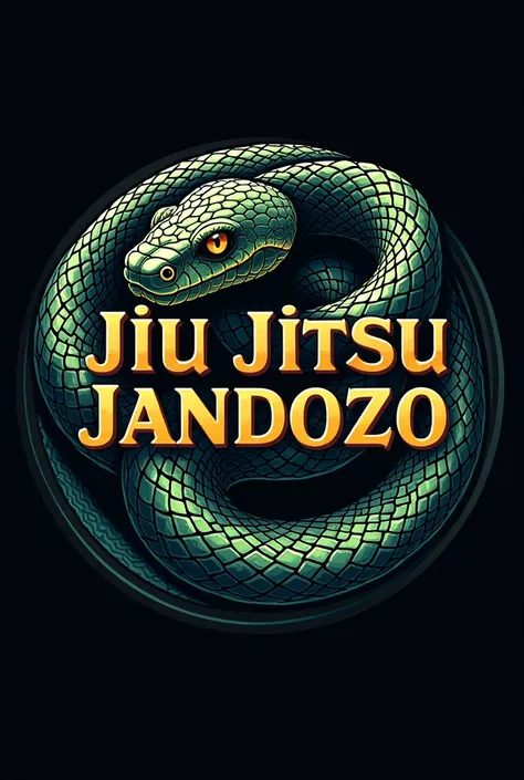 A circular logo written "Jiu Jitsu Jandozo" and containing a boa constrictor