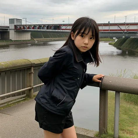 10-year-old Japanese girl in Germany Magdeburg on the Elbe